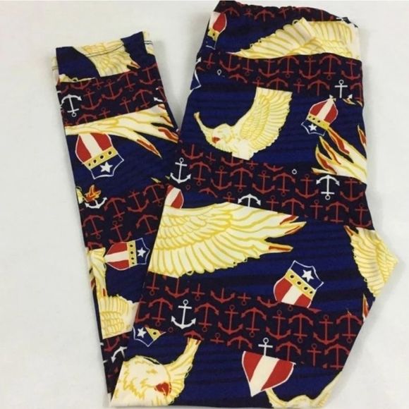 Lularoe TC Anchor & Eagles Leggings! Tall & Curvy - Picture 1 of 2